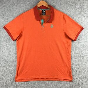 Outdoor Afro X‎ REI Co-Op Polo Shirt Mens Large Orange Casual Knit Collab